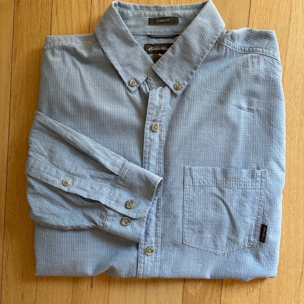 Eddie Bauer Blue Casual Button Down Shirt